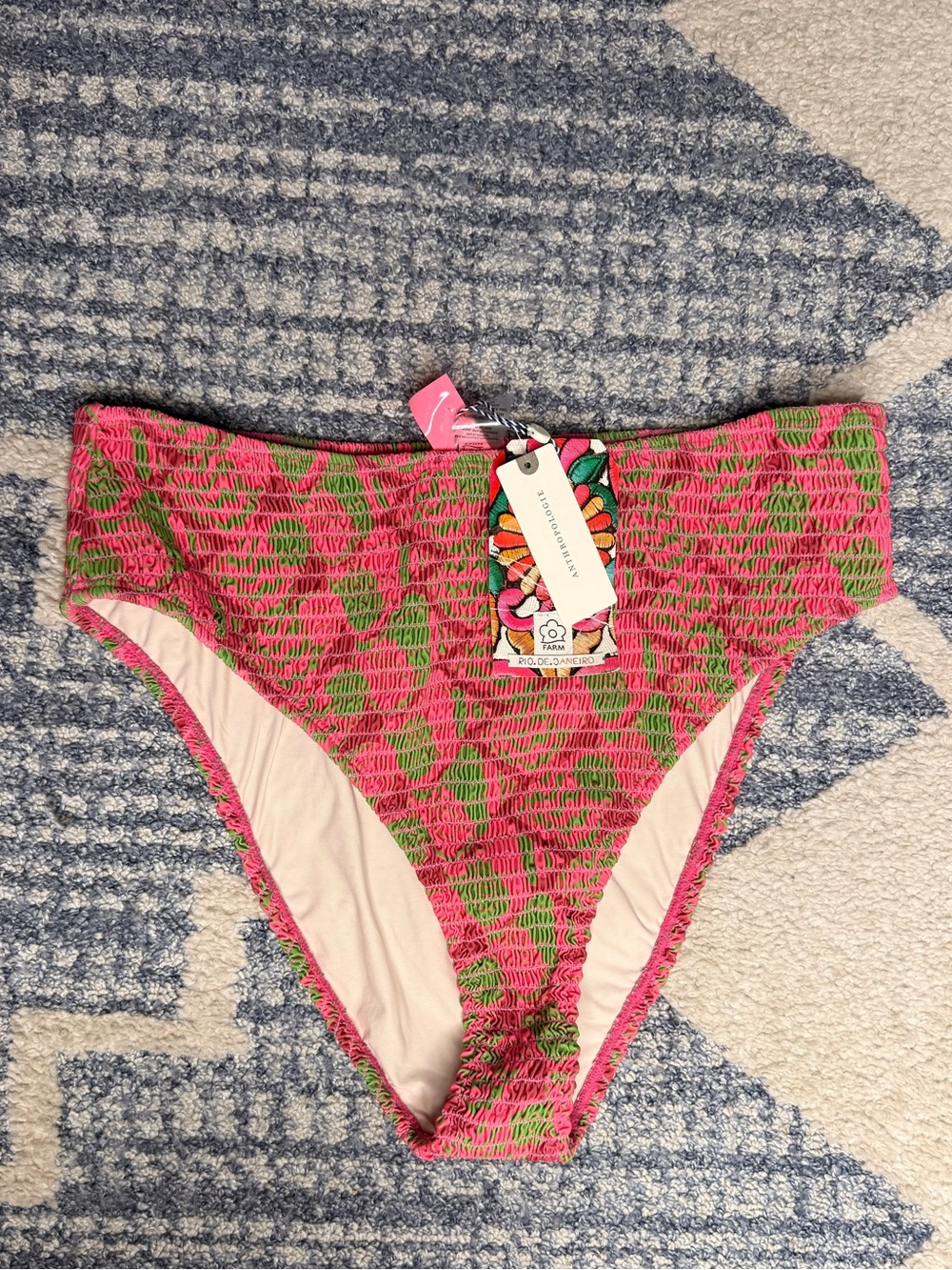 NWT Farm Rio x Anthropologie Smocked Bikini Bottoms